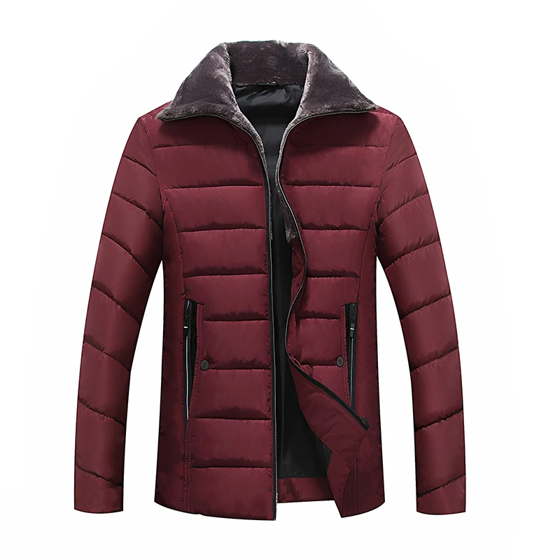 

Large size Mens coat 2018 NEW Autumn Winter Faux Rabbit fur collar Men'S jacket Cotton quality casual outwear plus size L- 8XL