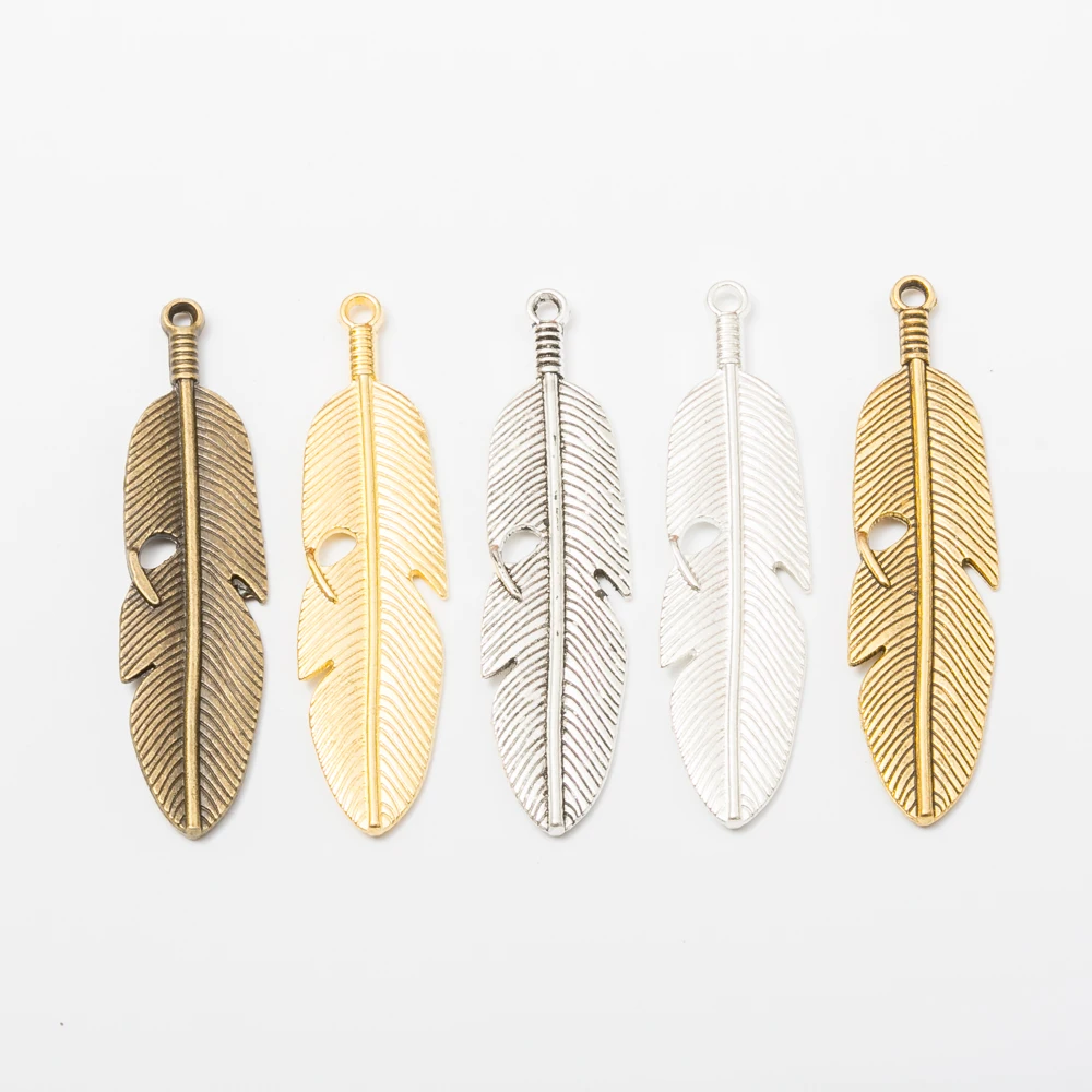 

9pcs Zinc alloy pendant charms leaf charms feather charms for jewelry findings 3337