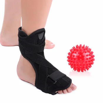 

1 set Plantar Fasciitis Dorsal Night Splint Foot Orthosis Stabilizer Medical Foot Drop Ankle Splint Support + Spiky Massage Ball