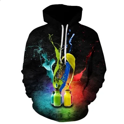

2019 Hoodies Men 3D Color bottle Printed Autumn Winter Tracksuit Men Clothing Casual Sportswear Sweatshirt Hoodie