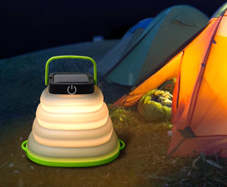 USB/Солнечная зарядка Складная солнечная лампа Водонепроницаемая легкая переноска 3 режима Ночной свет для семьи ребенок открытый