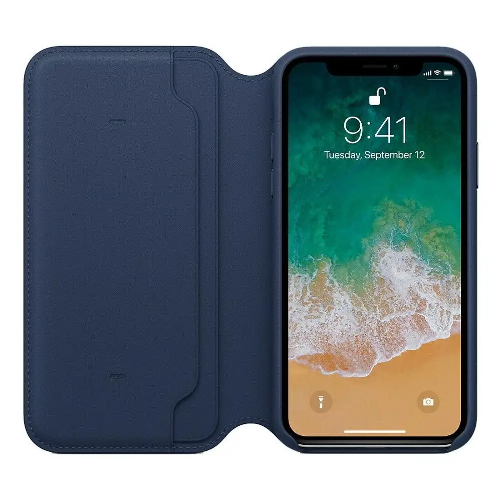 Navy Blue Чехол для iPhone X, XS, Max, XS, кожаный флип-чехол, защитный, умный, для сна, с отделением для карт, чехол, в розничной упаковке - Цвет: Navy Blue