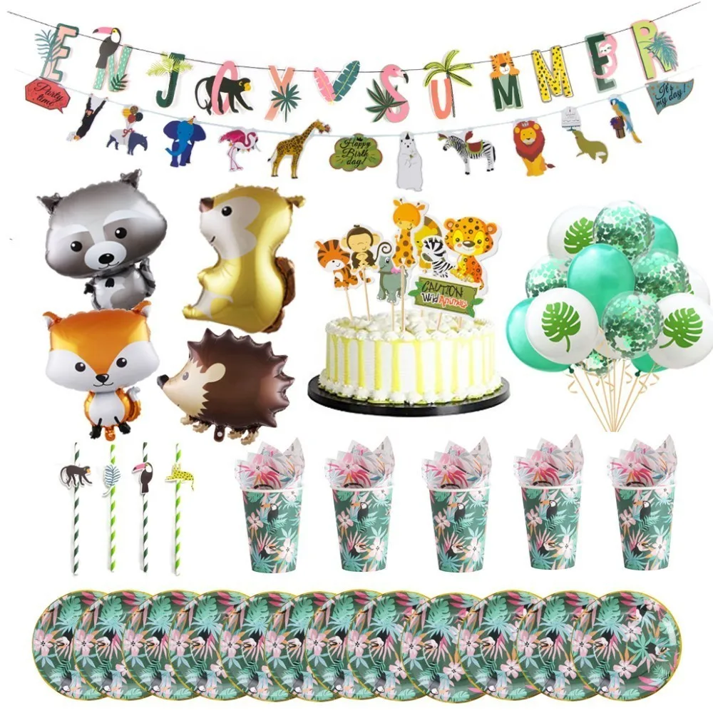 

Jungle Party Decorations Safari Party Animal Birthday Party Decorations Kids Summer Luau Tropical Party Hawaiian Decorations