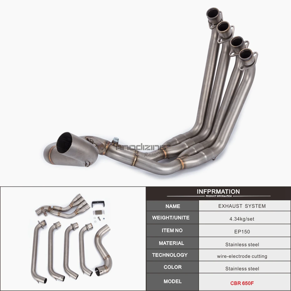Полная выхлопная система мотоцикла трубы включает два передних боковых для CB650F CBR650F CBR650 сертификатом от сертификационной 650F CBR 650F