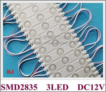

2019 new injection super LED module light DC12V 60mm*13mm*4mm SMD 2835 3 LED 1.2W 140lm aluminum PCB with wide angle lens IP65