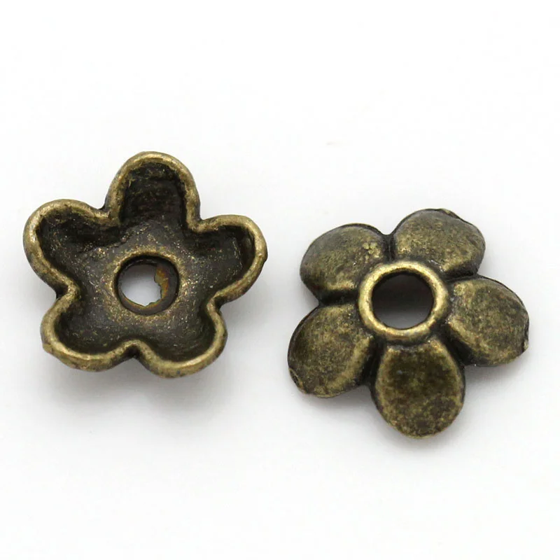 Pack of 6 bead caps Antique Silver Brass Bead Cap