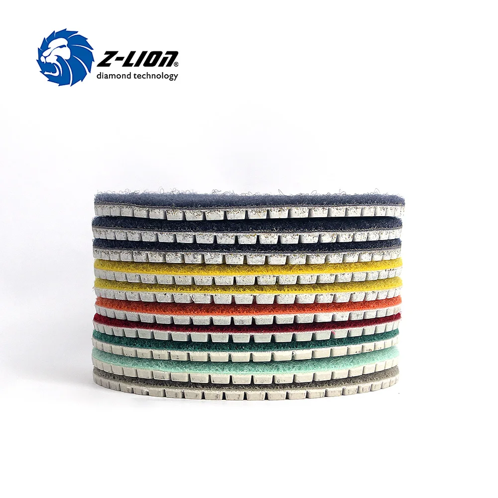 Z-LION 10pcs 화강암 대리석 콘크리트 앵글 그라인더 화강암 연마 도구 연마 휠에 대 한 4 인치 습식 다이아몬드 연마 패드