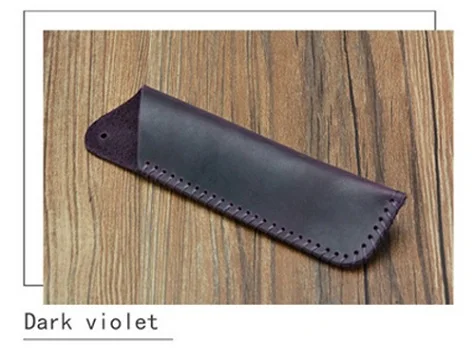 Из натуральной яловой кожи мягкие мужские ручки сумки пенал Винтаж простой портмоне для путешествий дневник Ручка Пенал крышка - Цвет: Violet