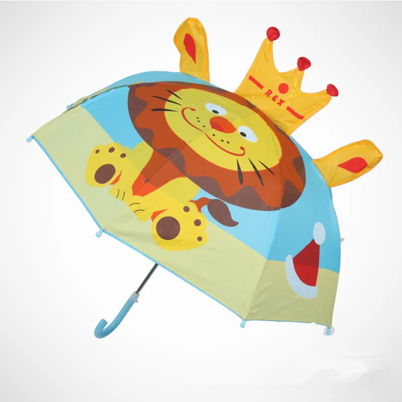 Мультяшный детский зонтик, анимационный, креативный, длинный, с 3D ушками, моделирование, детский зонтик с принтом для мальчиков и девочек, детские инструменты YS050 - Цвет: Многоцветный
