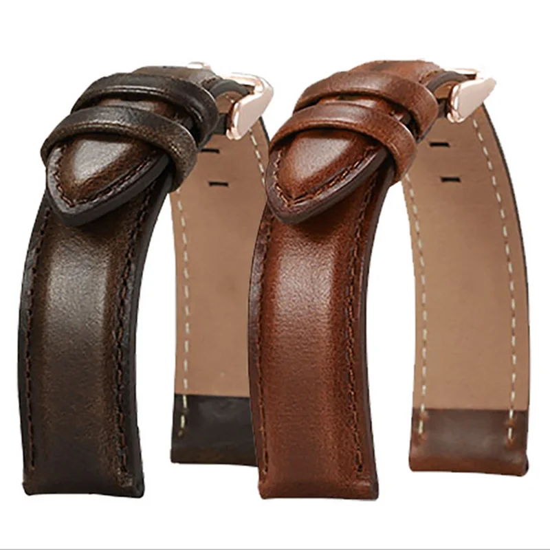 

Genuine Leather Watch Strap Brown With Rose Gold Clasp Watchband 18mm 20mm 22mm For DW Daniel Wellington Watch Band