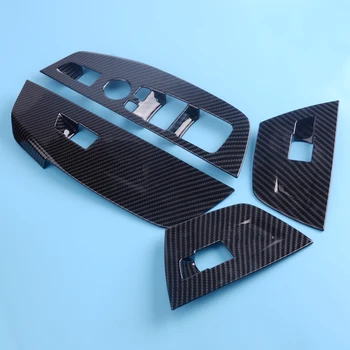 

CITALL Black 4pcs Car Window Lift Switch Button Cover Trim Carbon Fiber Texture Fit for BMW X3 G01 2018 LHD