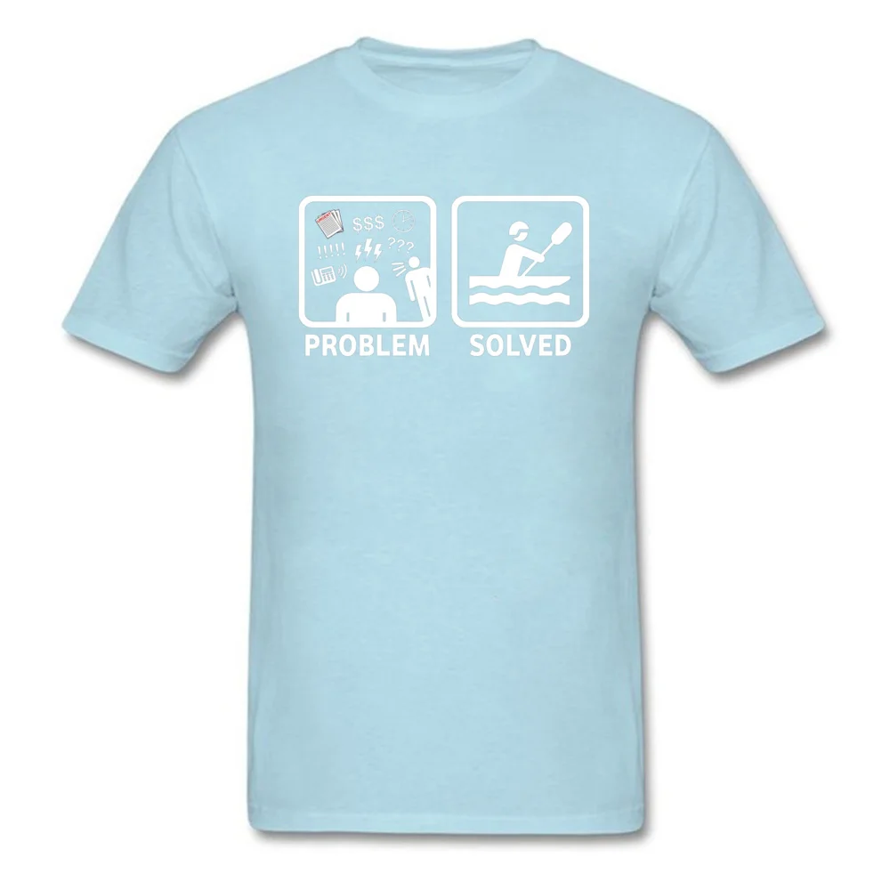 Funny Rafting Problem Solved 15931 Men Funny Comics Tops T Shirt Crewneck Fall 100% Cotton T-Shirt Camisa Short Sleeve Tees Funny Rafting Problem Solved 15931 light