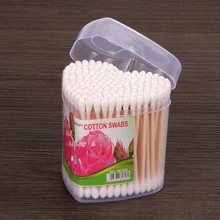 150 шт./упак., ватный тампон с двойной головкой, женский макияж, хлопковый бутоном наконечником для медицинских деревянных палочек, чистка ушей, инструменты для здоровья