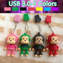 7 цветов флэш-накопитель с изображением милой обезьянки 64 ГБ 8gb16gb 32 Гб USB мультяшка флеш-накопитель 128 ГБ 1 ТБ 2 ТБ флэш-накопитель 3,0 Мини классный подарок
