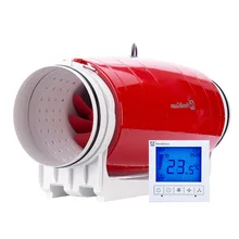 Круглый канальный вентилятор с ЖК-дисплеем, трехскоростной переключатель, бесшумный вытяжной вентилятор, вытяжной вентилятор 8 дюймов, HDD-200P