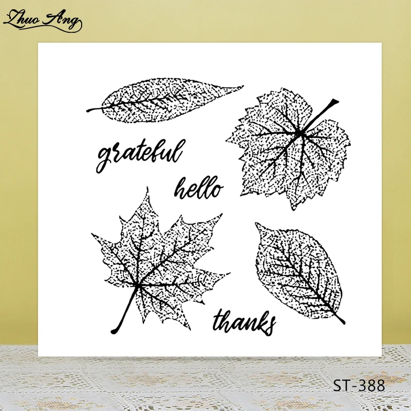 

Leaves Design Clear Silicone Stamp/Seal for DIY Scrapbooking/Photo Album Decorative Card Making Clear Stamps