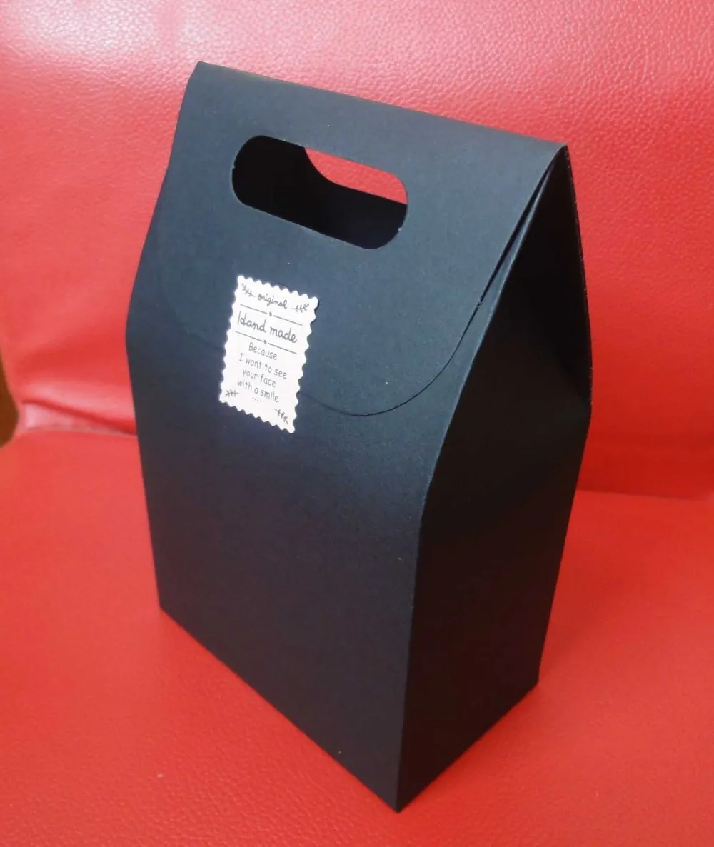 16*10*6cm Black Kraft Paper cracker Bag,DIY Candy packaging,food snack sugar packaging 50piece