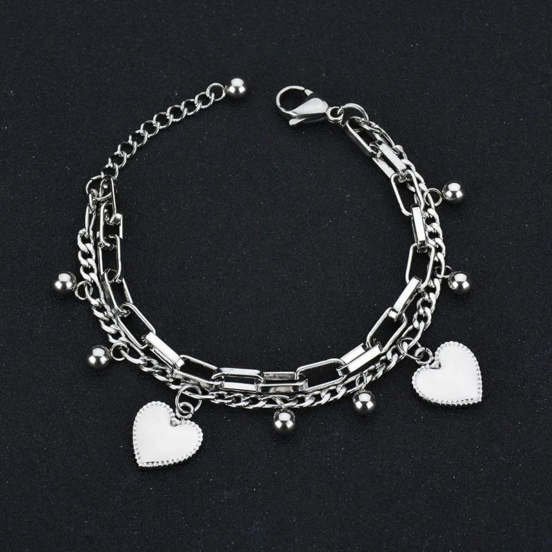 Trendy-Personality-Jewelry-Multilayer-Extension-Chain-Bead-Heart-Gold-Color-Bead-Stainless-Steel-Bracelets-For-Women (5)