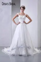 Actual Images Strapless A-Line Wedding Dresses Top Beaded Appliques Floor-Length Chapel Train Long Bridal Gowns
