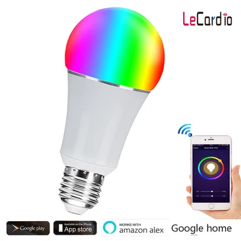 

7W RGB W Smart Wifi Light Bulb, Multi Color StageLamp Compatible with Alexa Google Home Assistant Phone Wake UP Light Timer