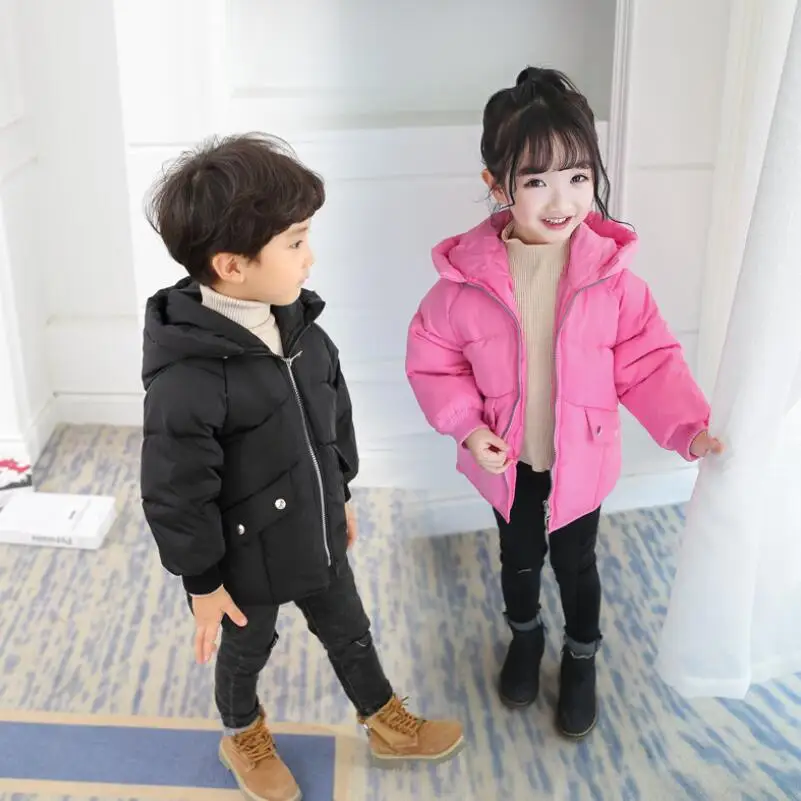 

2018 Boys Girls Winter Coat Jacket Long Sleeve Hooded Duck Down Kids Coats And Jackets Children's Outerwear Baby Toddler Clothes
