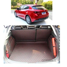 Ajuste personalizado de couro tapete mala do carro tapete de carga para mazda3 mazda 3 2014 2015 2016 2017 sedan 5d forro de carga hatchback