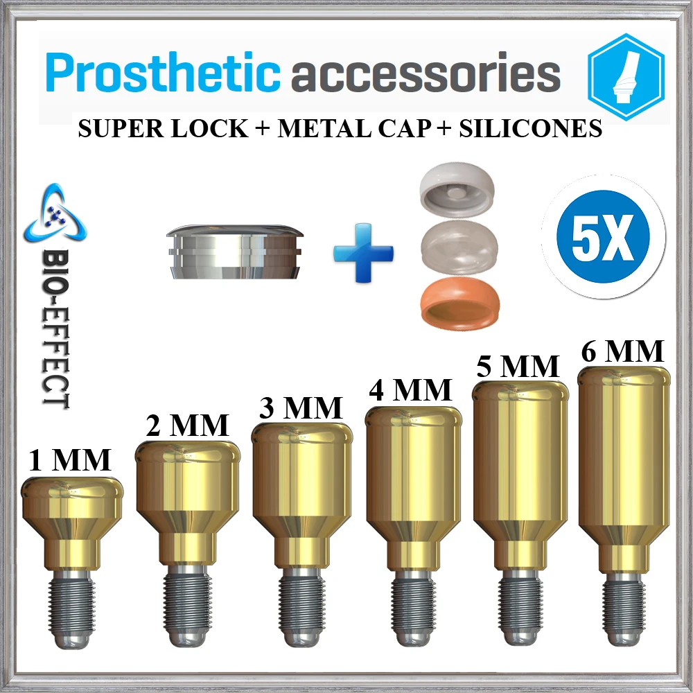 

5X Super Lock,Titanium Locator Set Include: Metal Cap+Silicons For Dental Internal Hex Implants Top Quality, Bio-Effect