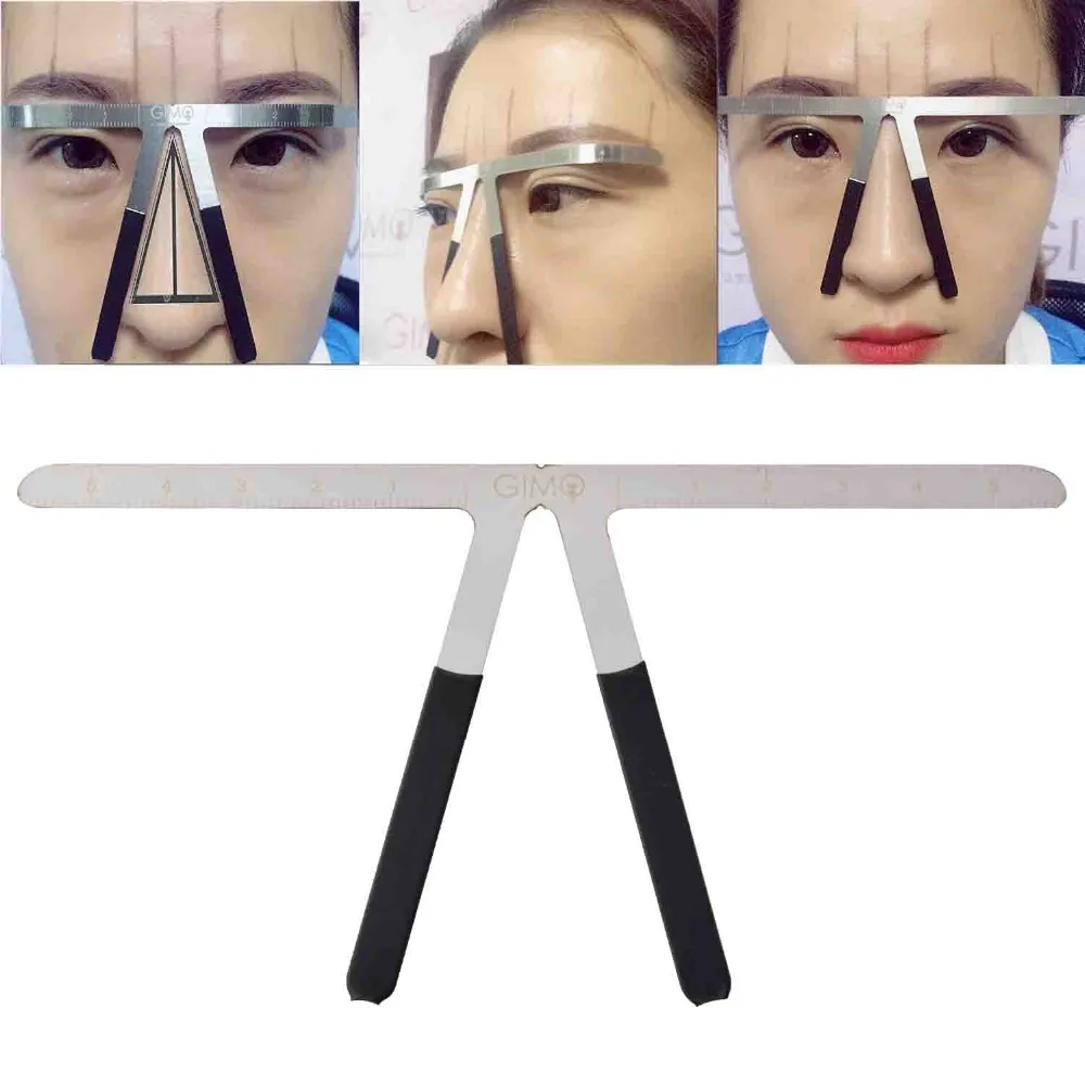 

CHUSE Metal Permanent Makeup Ruler Eyebrow Shaping Stencil Tools Ratio Divider Ruler Reusable Eyebrow Ruler Tool Measures