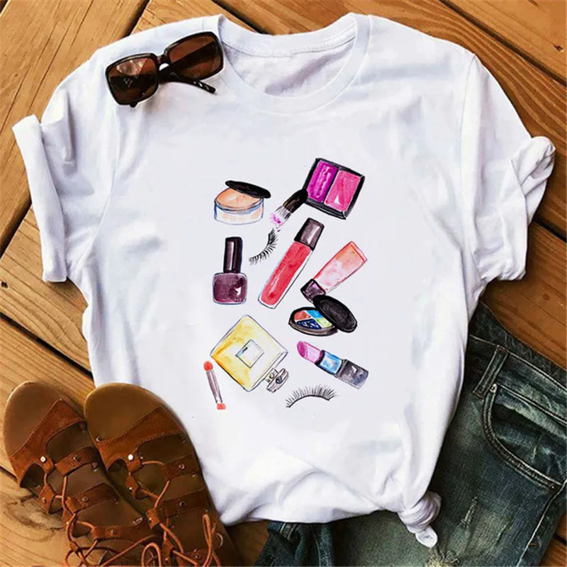 Парфюмерная футболка в цветочную полоску, женская летняя Модная рубашка, женская уличная футболка, модная одежда