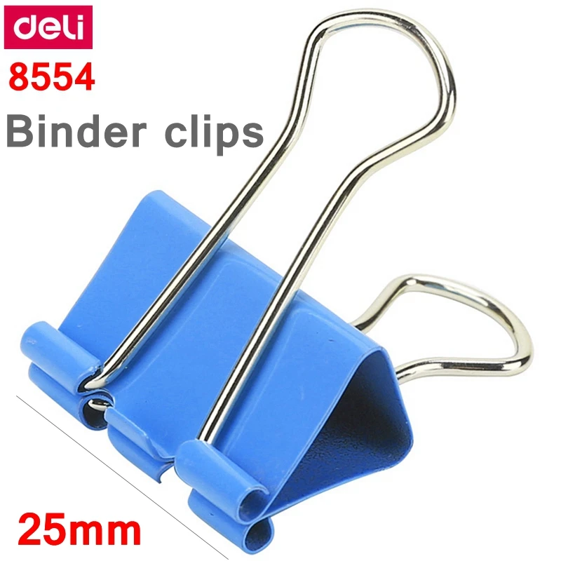 48pcs/box Deli 8554 Binder Clips 1" (25mm) Color Clips Paper Documents Clips Binding Machine