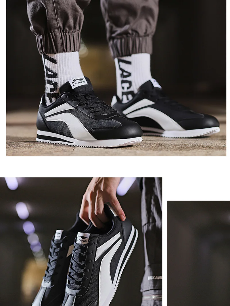 Распродажа) Li-Ning для мужчин 3 км классический стиль жизни обувь Легкий вес носимые подкладка спортивная обувь кроссовки для фитнеса AGCN231 YXB220