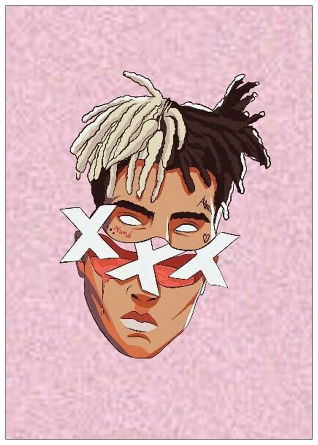 XXXTentacion рэп хип-хоп музыка Звезда Певица художественный плакат белая бумага с покрытием печать живопись для домашнего декора Настенный художественный плакат - Цвет: E074