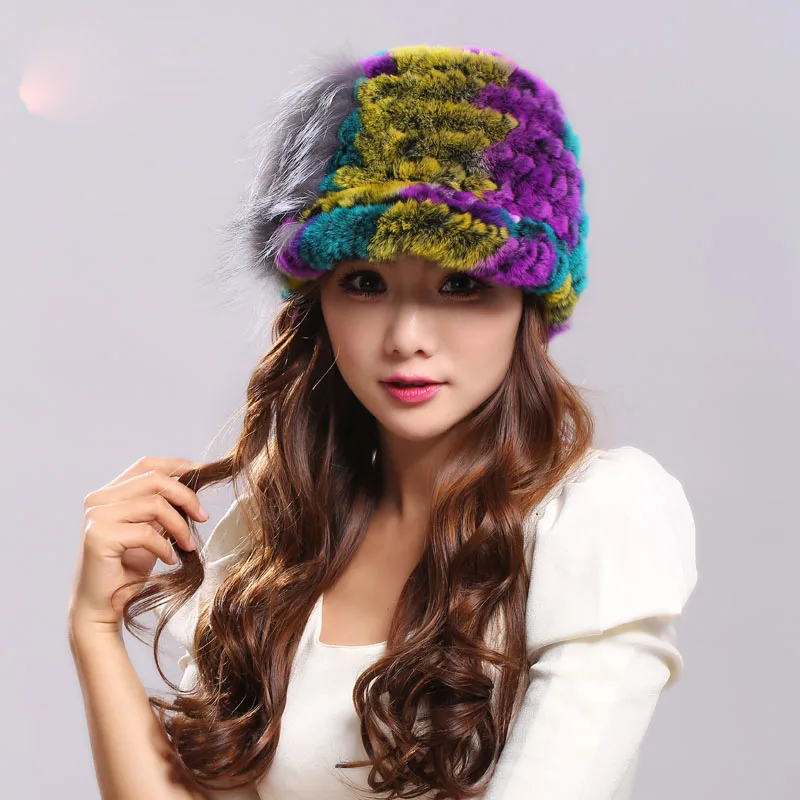 Зимняя женская шапка из натуральной шерсти, меховая шапка с лисой, меховой цветок, женская меховая шапка, хорошее качество, меховая шапка, 7 цветов