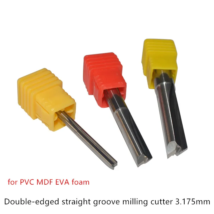 

3.175mm double edged straight slot milling cutter straight edge knife straight slot bit for PVC density board EVA foam carving