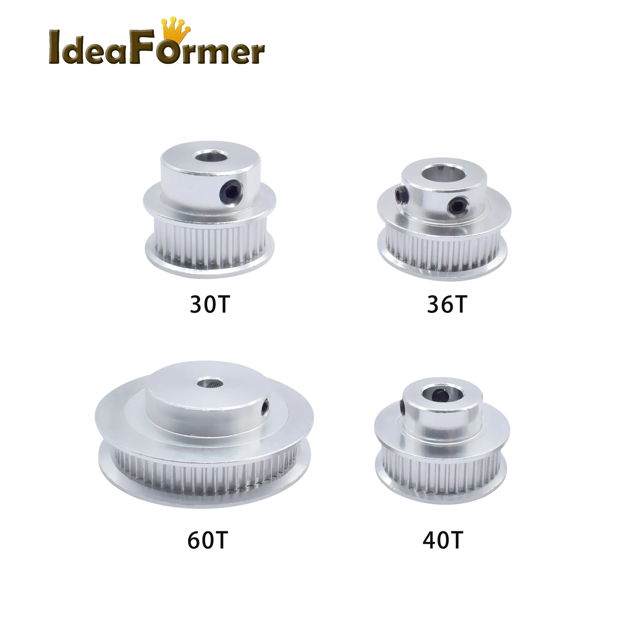 

GT2 Timing Pulley 30 36 40 60 Tooth 2GT Aluminium Synchronous Wheel Bore 5mm 6.35mm 8mm For 3D Printer Parts Width GT2-6mm Belt.