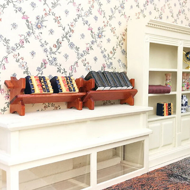

1/12 Scale Cute Mini Wooden Miniature Dollhouse Stationery Book Rack newspaper book rack Dollhouse Furniture Accessories