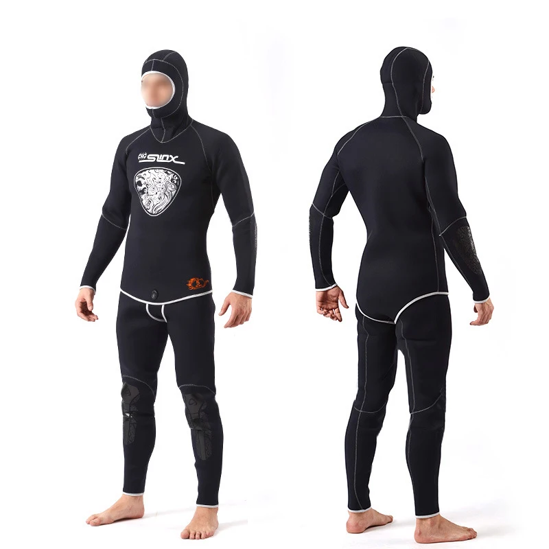

SLINX 5MM Neoprene Hood Wetsuits For Men 2-Piece Split Cap Hat Wet Suit Scuba Dive Equipment Spearfishing Warm Winter Swim