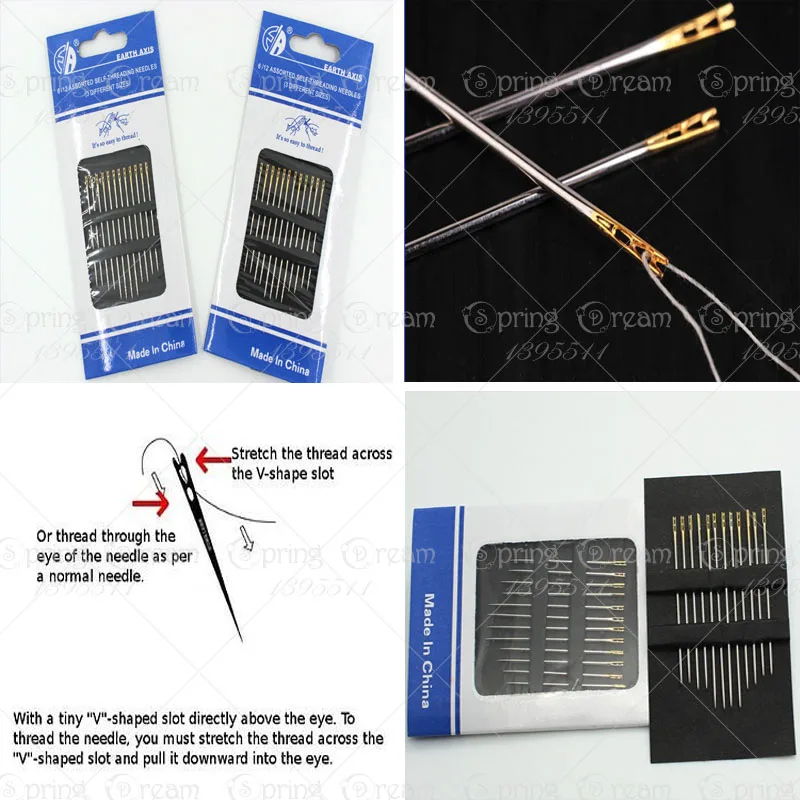 12 pcs Knitting Needles Diy Handmade Elderly Blind Needle Double Holes