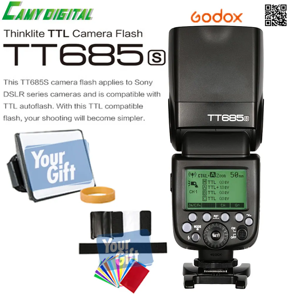 Godox TTL II Autoflash TT685S Camera Flash 2.4G wireless HSS 1/8000s