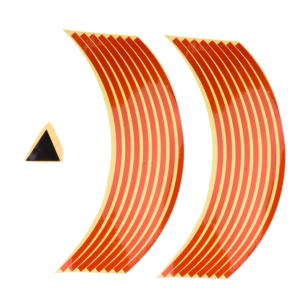 Motorcycle Rim Tape Reflective Wheel Stickers Decals Set Kit 17 Inch Pre-Curved For Easy Installation