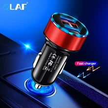 Металлическое автомобильное зарядное устройство 5 в 3,1 а с двумя USB и цифровым дисплеем для iPhone X 8 XS MAX 7 Xiaomi Redmi Note 7 samsung s10, быстрое зарядное устройство