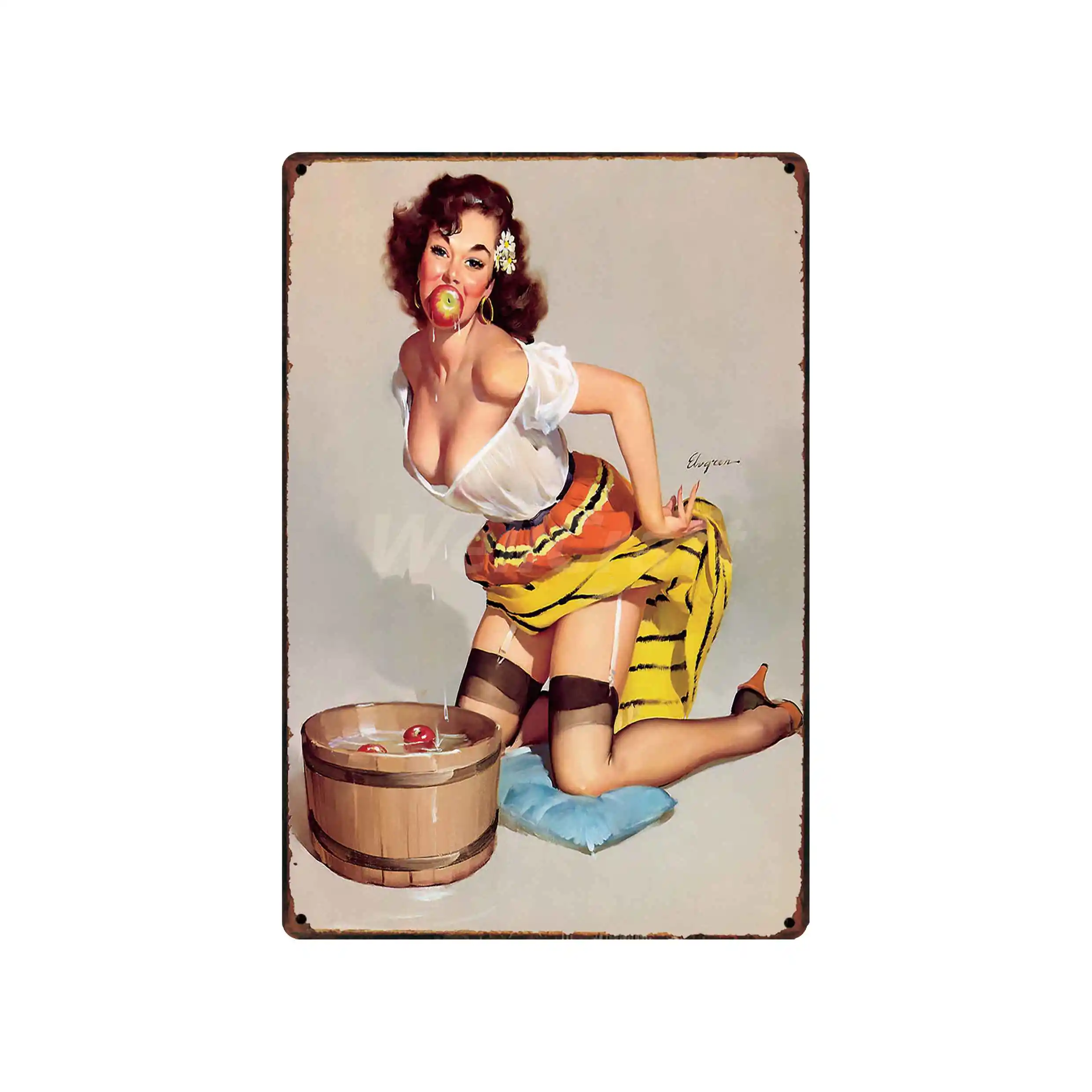 [WellCraft] PIN UP Горячая Ретро Сексуальная металлическая настенная табличка на заказ жестяной знак винтажный античный подарок для паба комнаты декор LT-1715