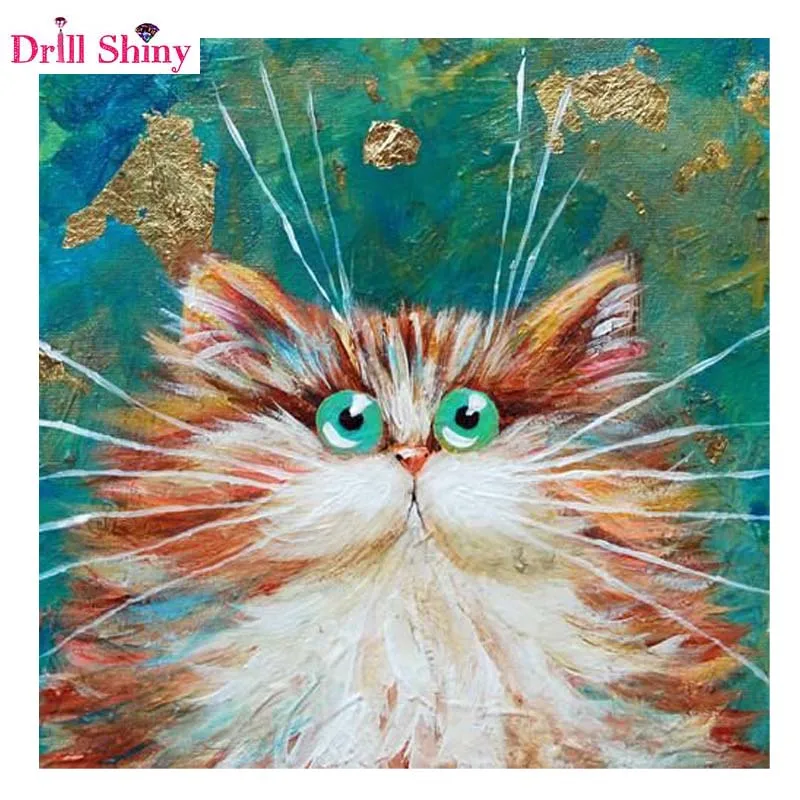 

Crafts Needlework Diamond painting Cat Diy Diamond Embroidery Animals 5D square drill Diamond mosaic pasted Cross Stitch sticker