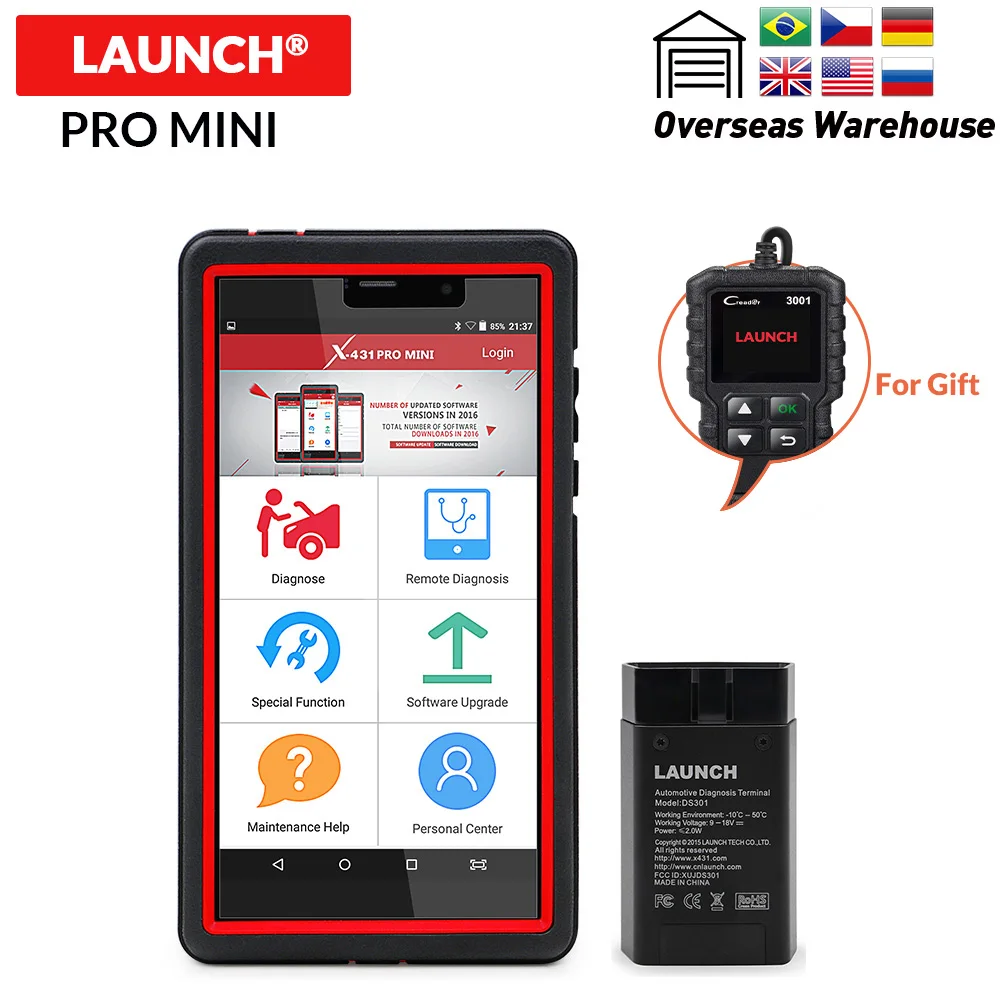 

Original launch X431 Pro Mini Scanner X-431 pro pros mini Bluetooth Wifi car diagnostic tool with 2 years free update online