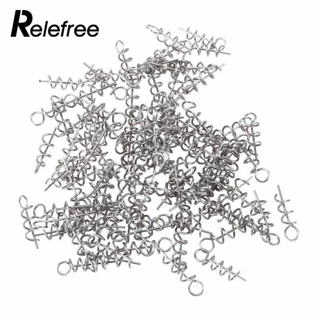 Relefree 100 шт. пружинный замок, шпильки из нержавеющей стали, Мягкая приманка, пружинный замок, шпилька, крюк, соединение, фиксированная защелка, рыболовные снасти