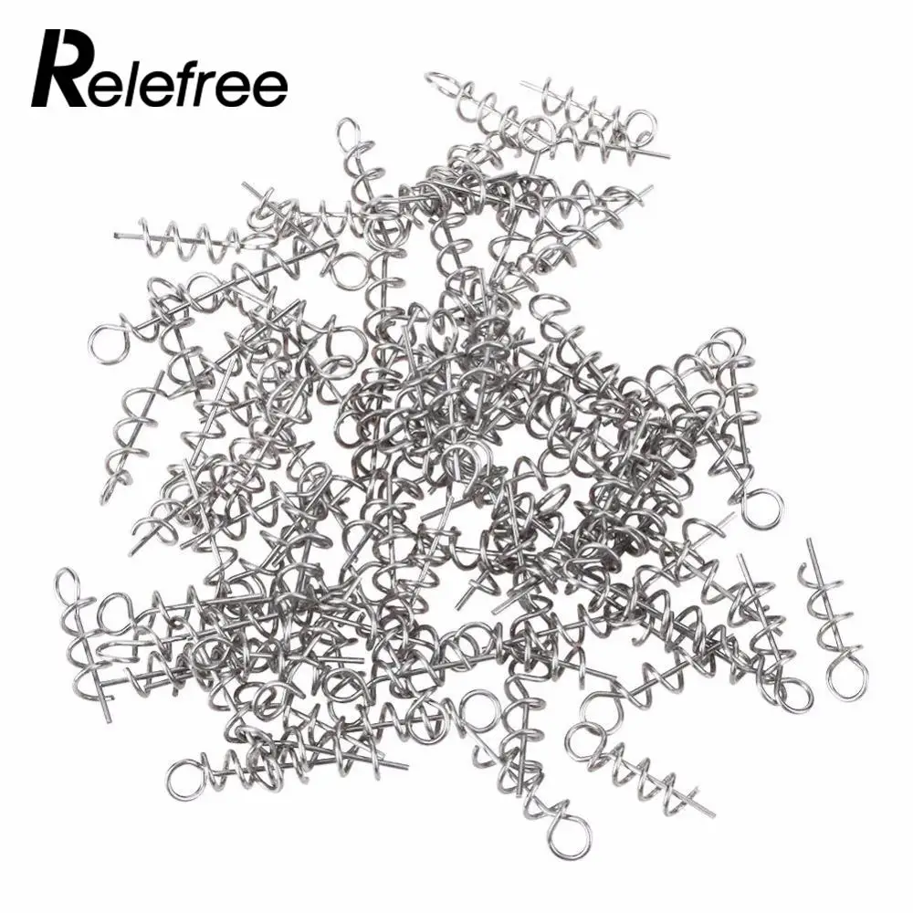 

Relefree 100 Pcs Spring Lock Pins Stainless Steel Soft Bait Lure Spring Lock Pin Crank Hook Connect Fixed Latch Fishing Tackles