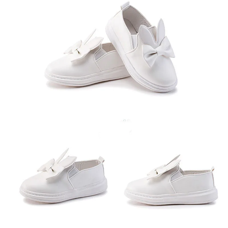 New Casual Children's Shoes Cute Rabbit Breathable Wear-resistant Kids Shoes For Girls White Red Pink Girls Flat Shoes XSKD11 (8)