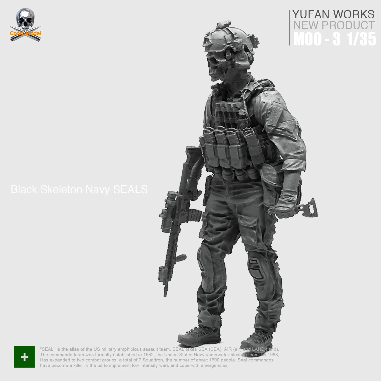 1/35 наборы фигурок из смолы солдат черный скелет морские котики MOO 03|Игровые