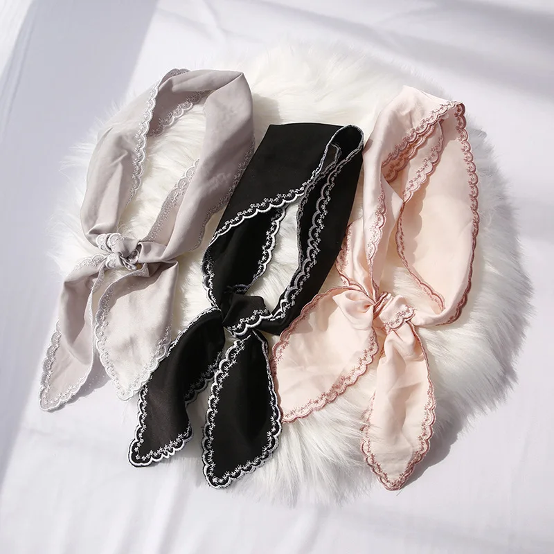

Long Hair Scarf Women Ladies Bandanas Head Tie Band Scarf Soft Solid Chiffons Handkerchief Head-Neck Tie HairAccessories
