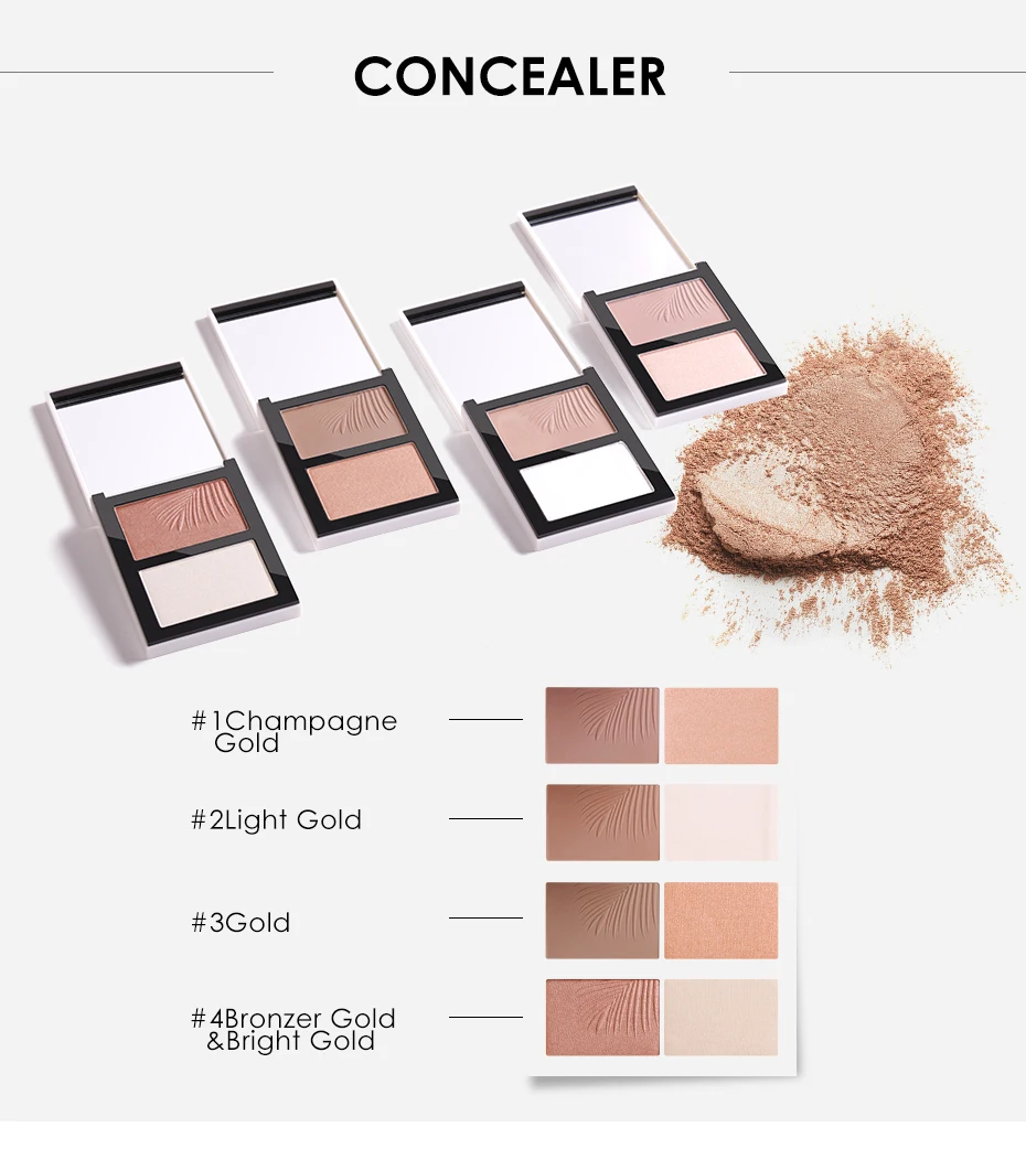 FOCALLURE Double Head 3D Bronzer Highlighter For Face Makeup Stick Cream Texture Contour Iluminador Makeup Highlighter Bronzer